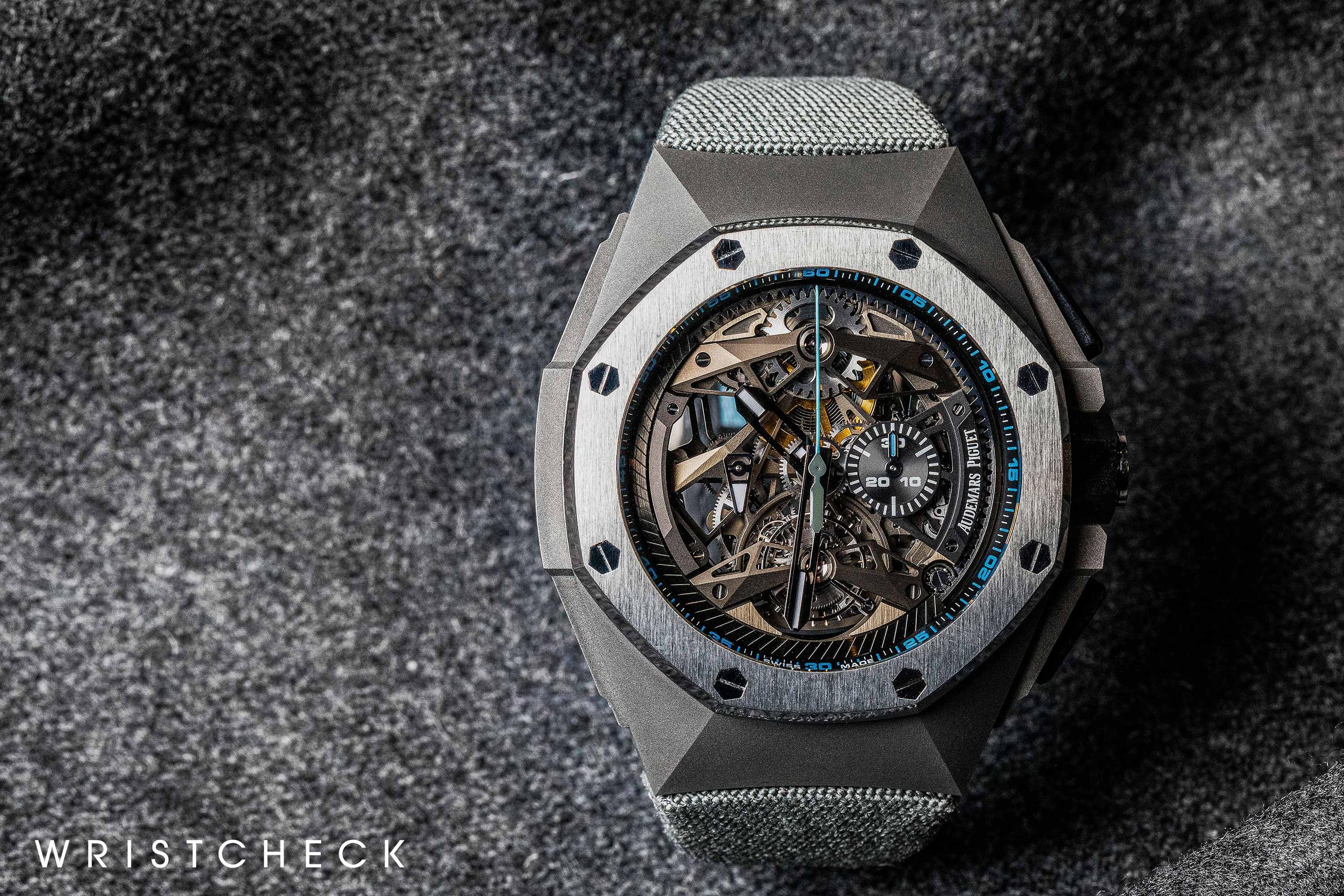 Audemars Piguet Royal Oak Concept Tourbillon Chronograph Openworked Ref.26587 in Sandblasted Titanium