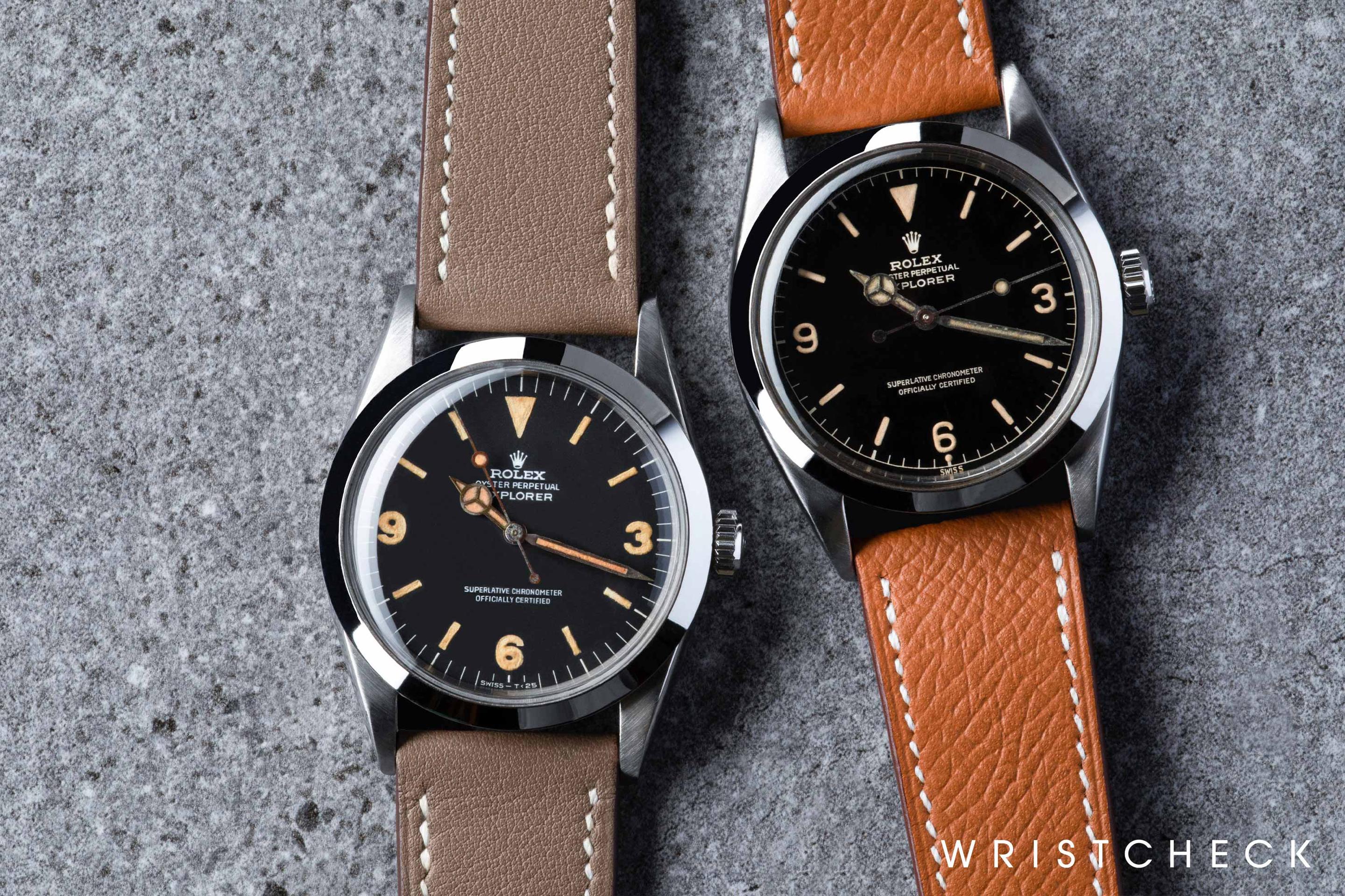 Rolex Explorer Ref. 1016: Matte MK1 Dial and Gilt Dial with Chapter Ring, both in Steel