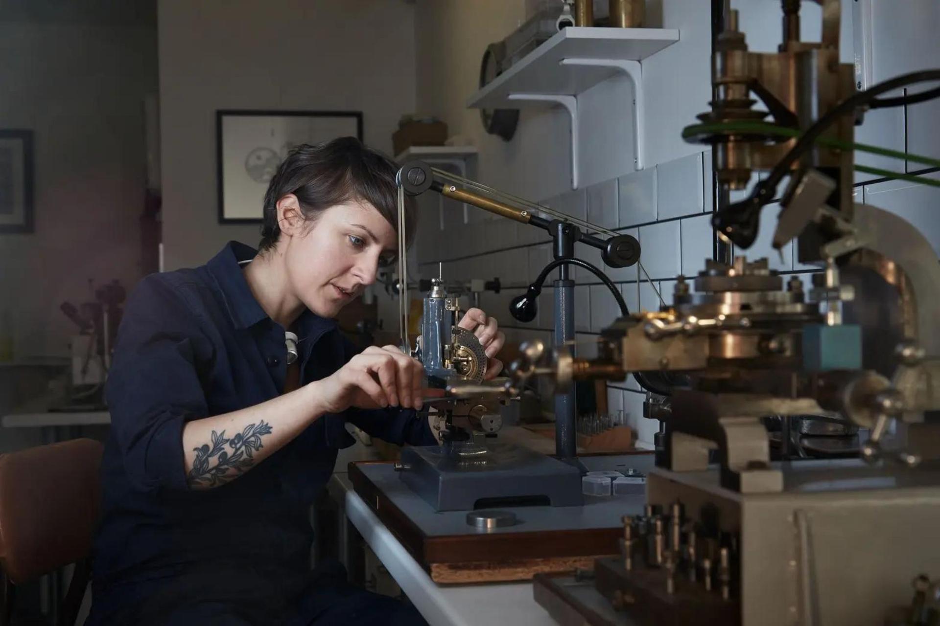 Rebecca Struthers and her husband Craig have been making customized timepieces inspired by traditional English horology and goldsmithing Photo: Andy Pilsbury