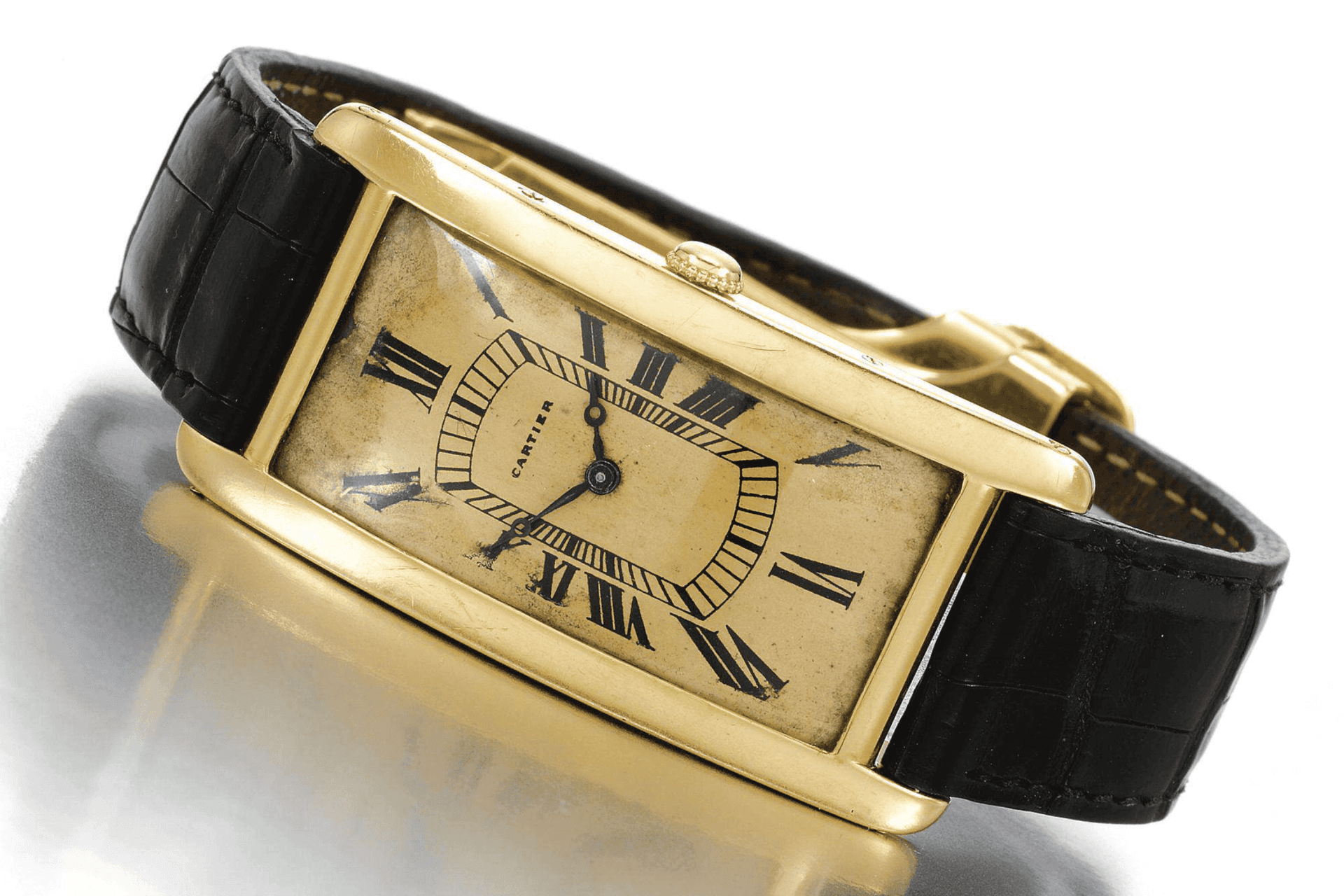 An early creation of the Cartier Tank Cintrée, dating back to 1926, from the Paris workshop Photo: Sotheby's