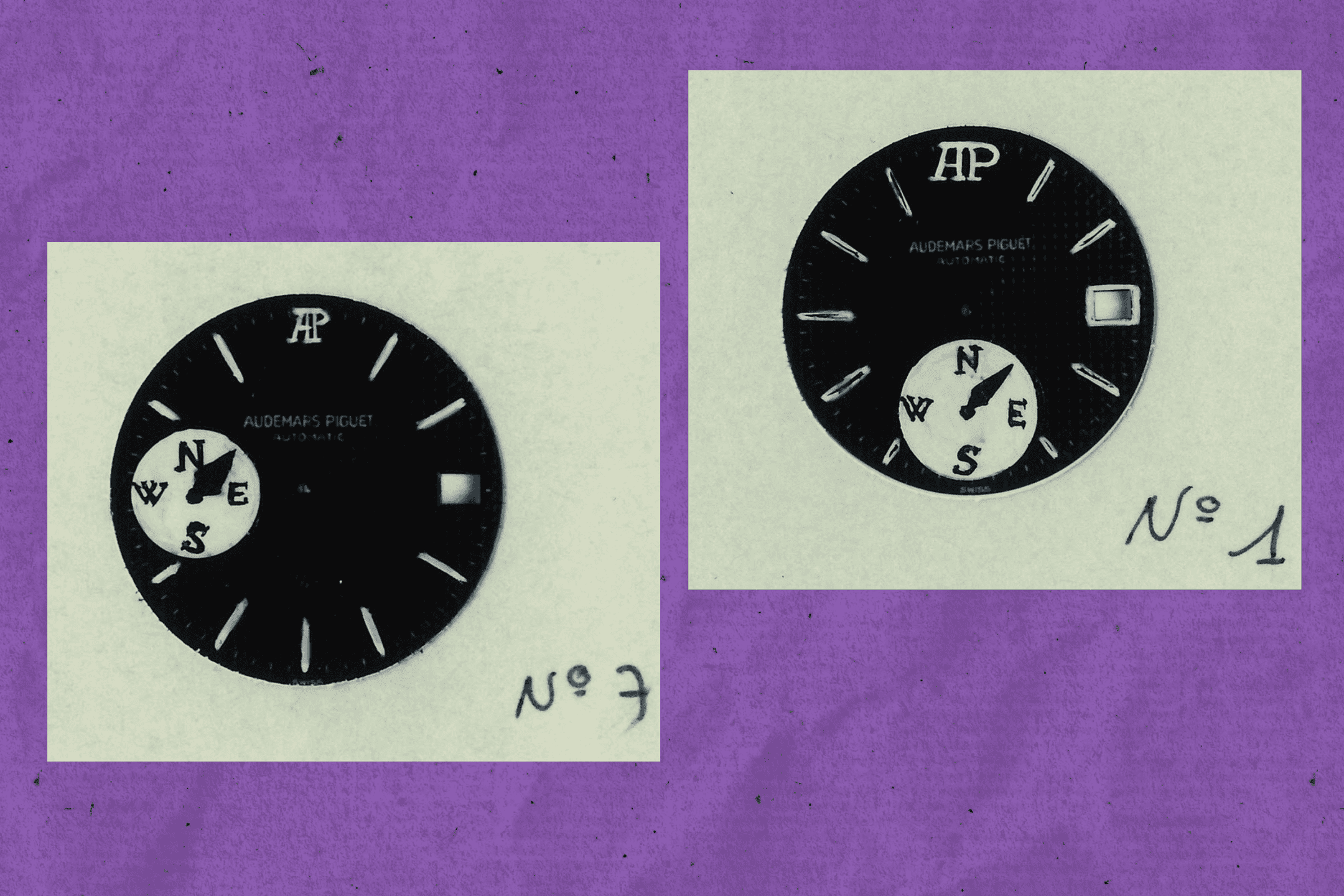 In 1989, dial sketches with compasses were produced in tandem with the first designs for the Royal Oak Offshore Photo: Audemars Piguet Archives