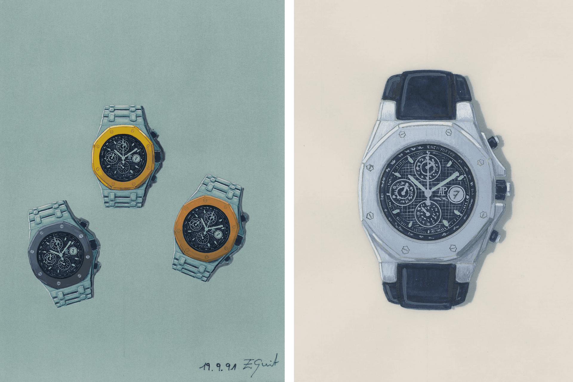 Emmanuel Gueit's early sketches of the Royal Oak Offshore