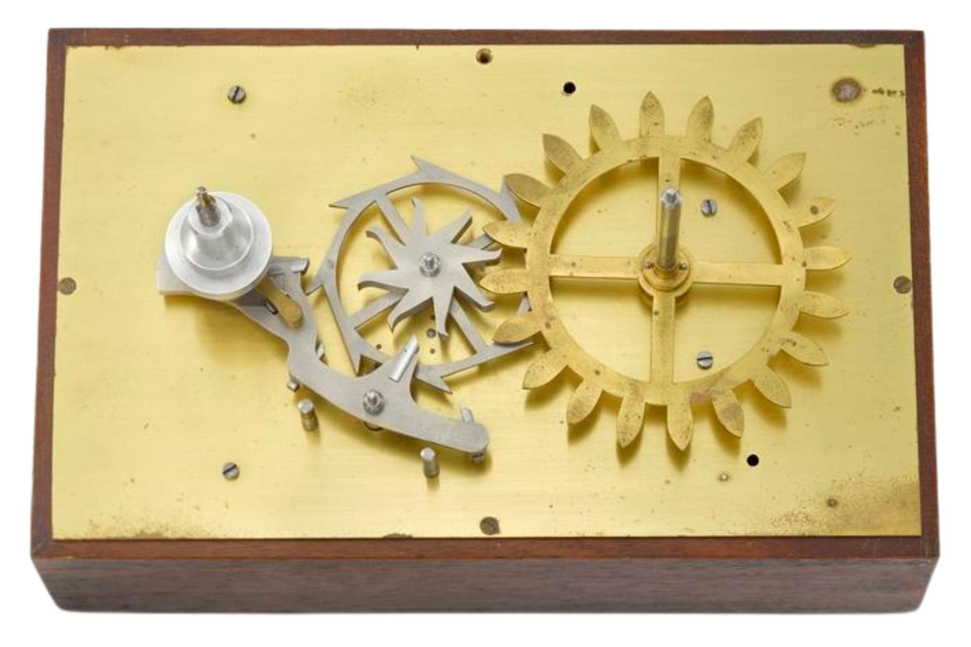 An electrically powered demonstration model of the Co-Axial escapement, designed by George Daniels, circa 1985