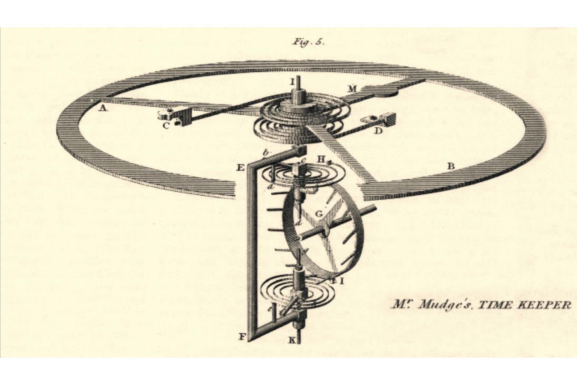 A drawing of the Constant-Force Escapement, circa 1774 by Mr. Pennington, one of Thomas Mudge's original workers Photo: Redfern Animation