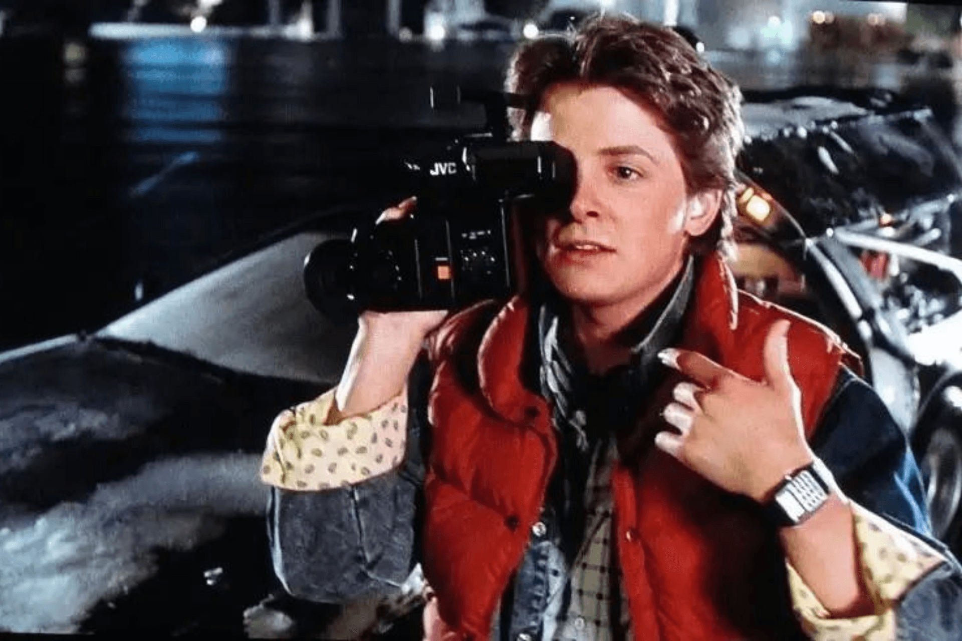 Marty McFly wearing a calculator watch in 1989's Back to the Future II Photo: GQ / Digital-Watch.com