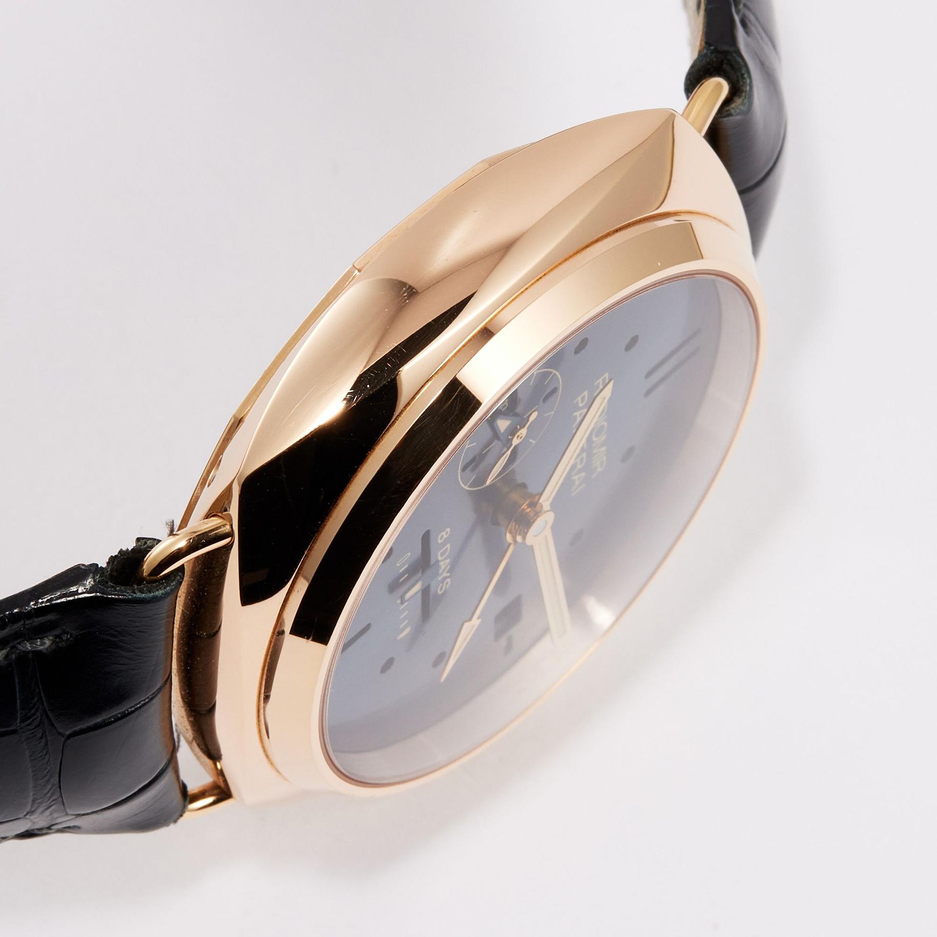 Radiomir 8 Days GMT Oro Rosso Rose Gold Blue Dial condition photo
