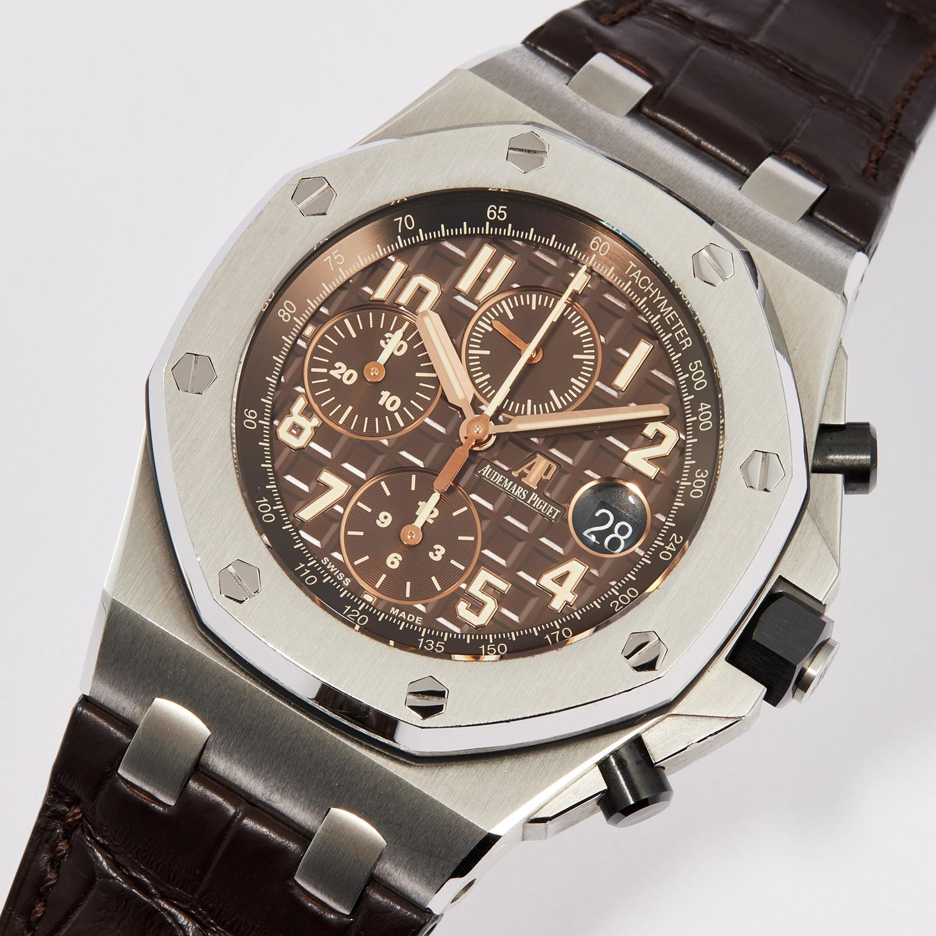 Royal Oak Offshore Chronograph Stainless Steel Brown Dial condition photo
