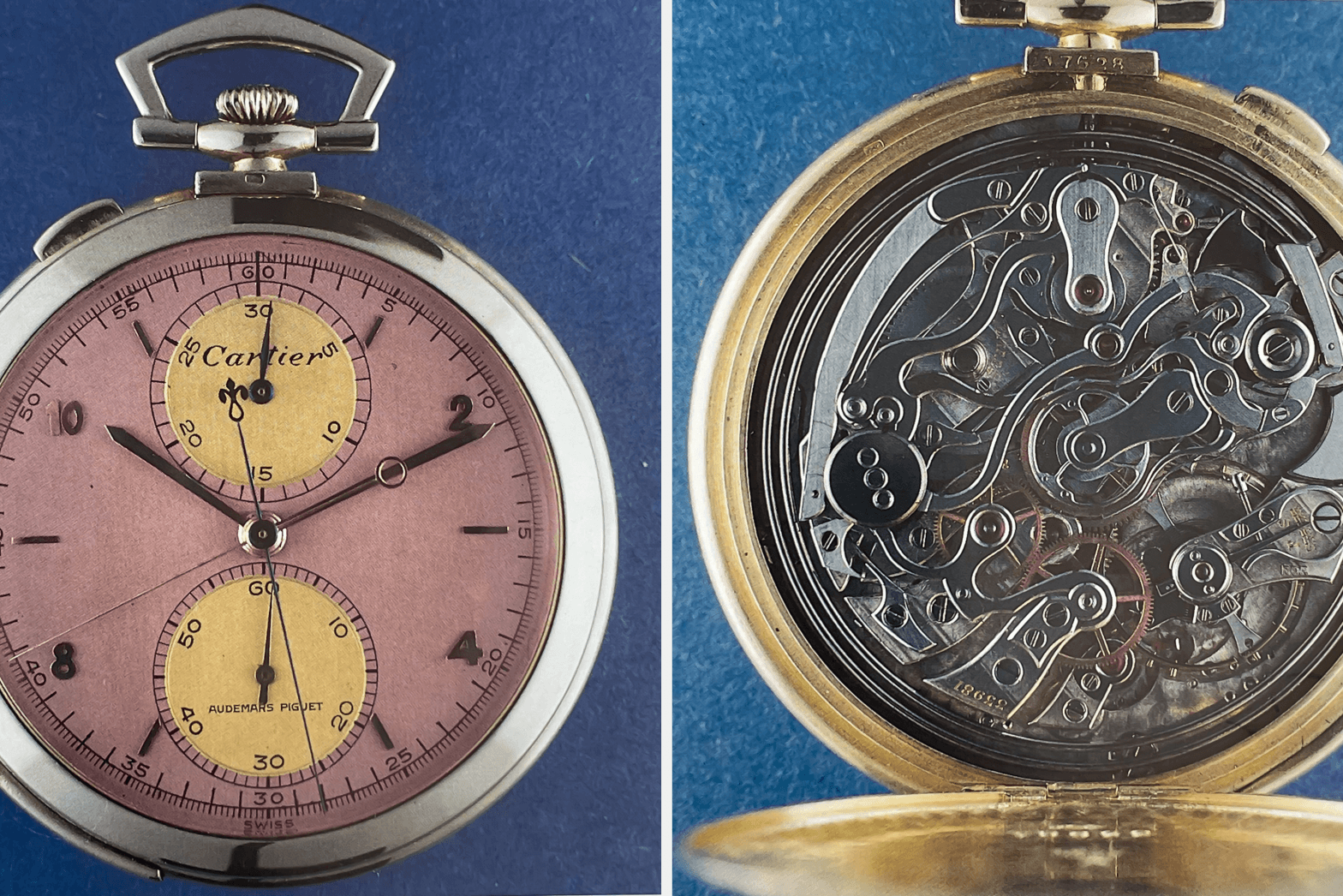 Gold Lepine chronograph with split-seconds, minute repeater and 30 minute  counter made for Cartier, 1925, Photo Copyright Audemars Piguet; Masterpieces of Classical  Watchmaking, Brunner, Pfeiffer-Belli and Wehrli, 1993