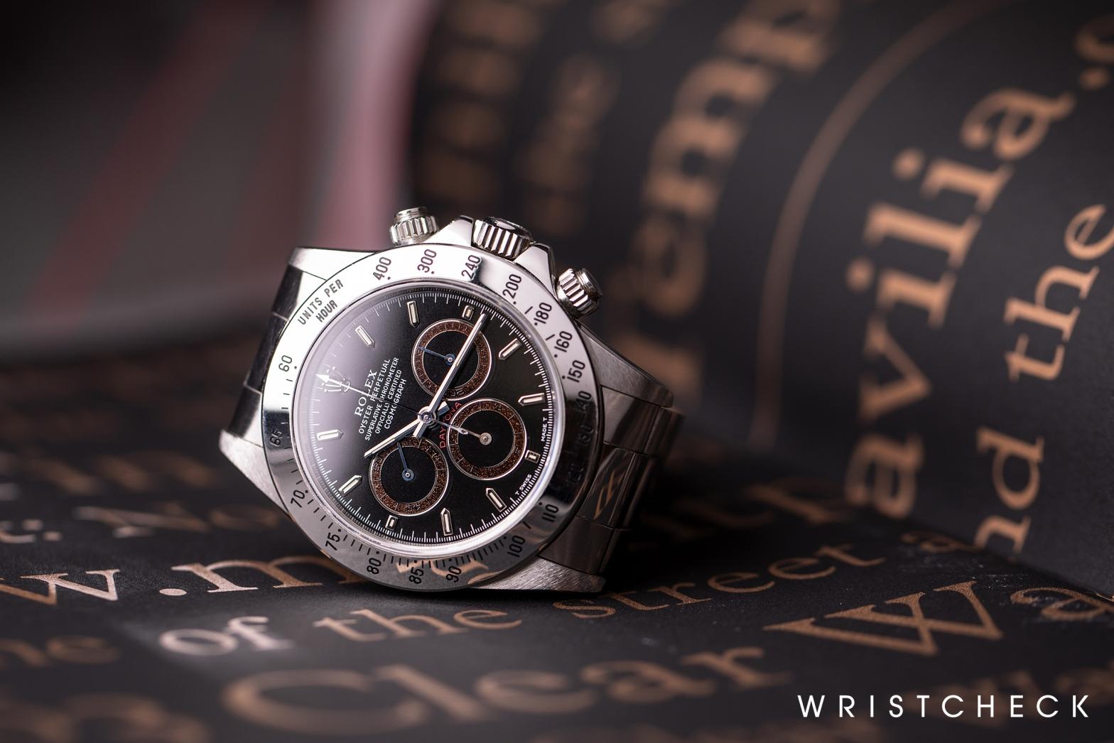 Rolex Cosmograph Daytona Ref. 16520 with 'tropical' registers.